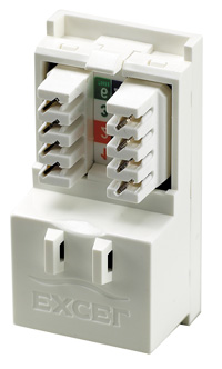 Low Profile RJ45 Cat5e Shuttered Module - Rear View