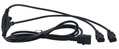IEC Male (C14) - 2 x IEC Female (C13) Y Split Extension Lead