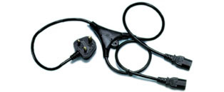 2.5m IEC Male - 2x F IEX Power Splitter Lead