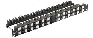 Excel 24 Port 1U Angled Unloaded UTP Keystone Fram