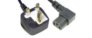 UK Mains Lead (5Amp) - Right Angled IEC C13 Lead
