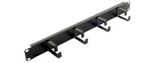 1u 4 Ring Horizontal Cable Tidy