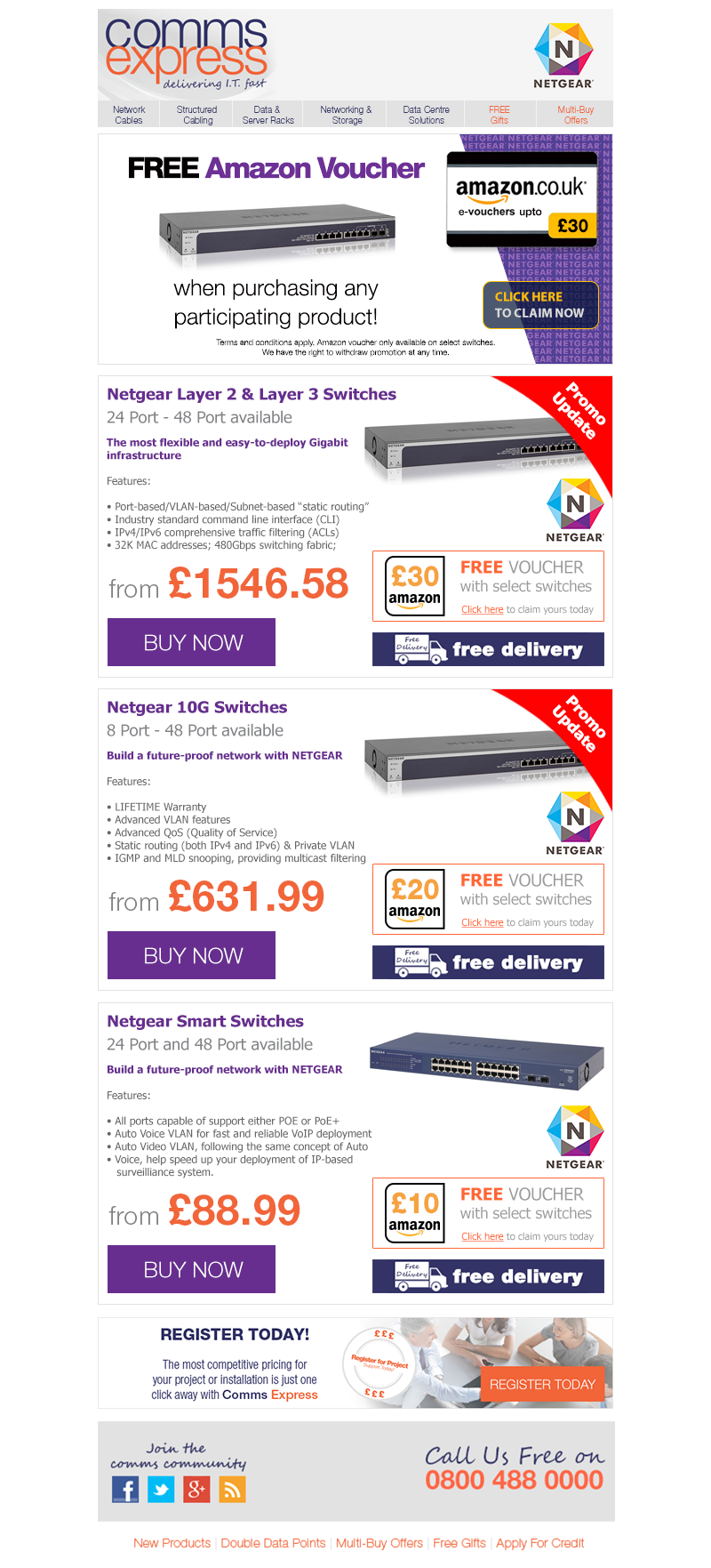 FREE Amazon voucher with select Netgear switches