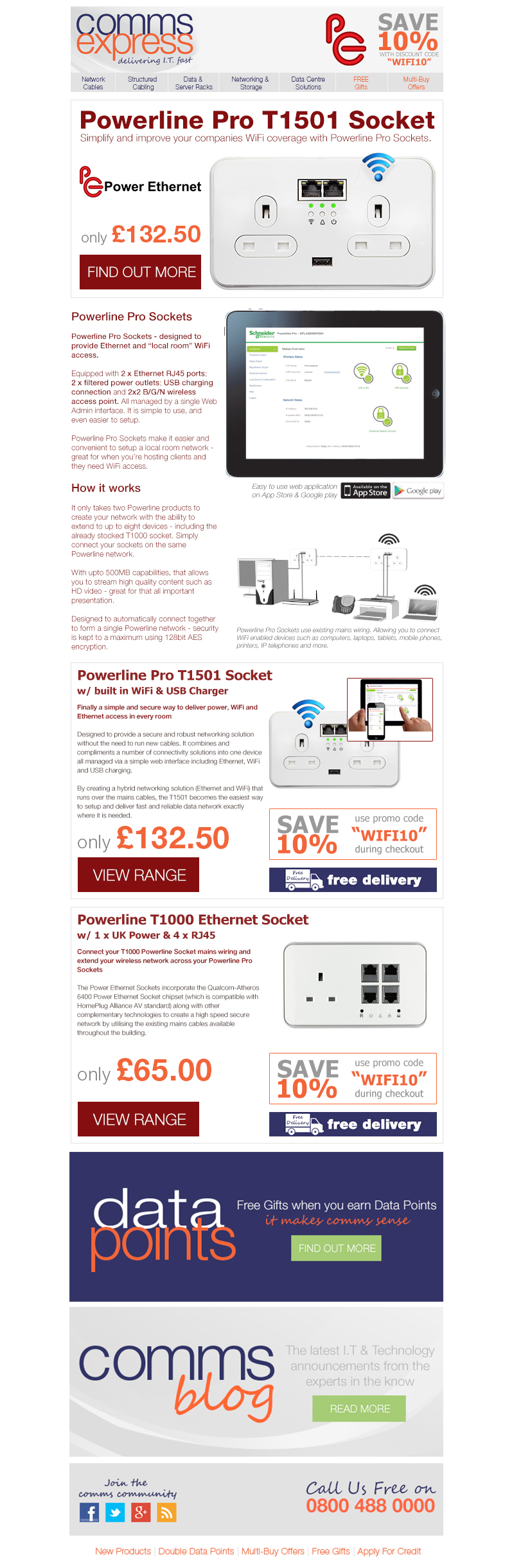 Power Ethernet Powerline Pro WiFi Sockets - Offering Po