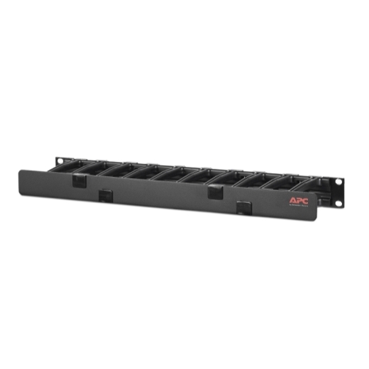 APC Horizontal Cable Manager, 1U x 4 Inch Deep, Single-Sided with Cover