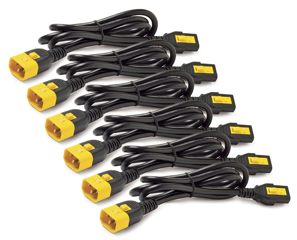 APC Power Cord Kit (6 ea), Locking, C13 to C14, 0.6m - AP8702S-WW