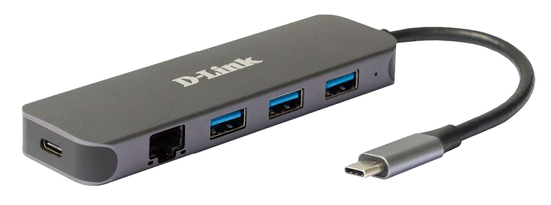 D-Link DUB-2334 5-in-1 USB-C Hub with Gigabit Ethernet/ Power Delivery