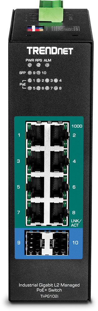 You Recently Viewed TRENDnet TI-PG102i 10-Port Industrial Gigabit L2 Managed PoE+ DIN-Rail Switch 24 - 57V Image