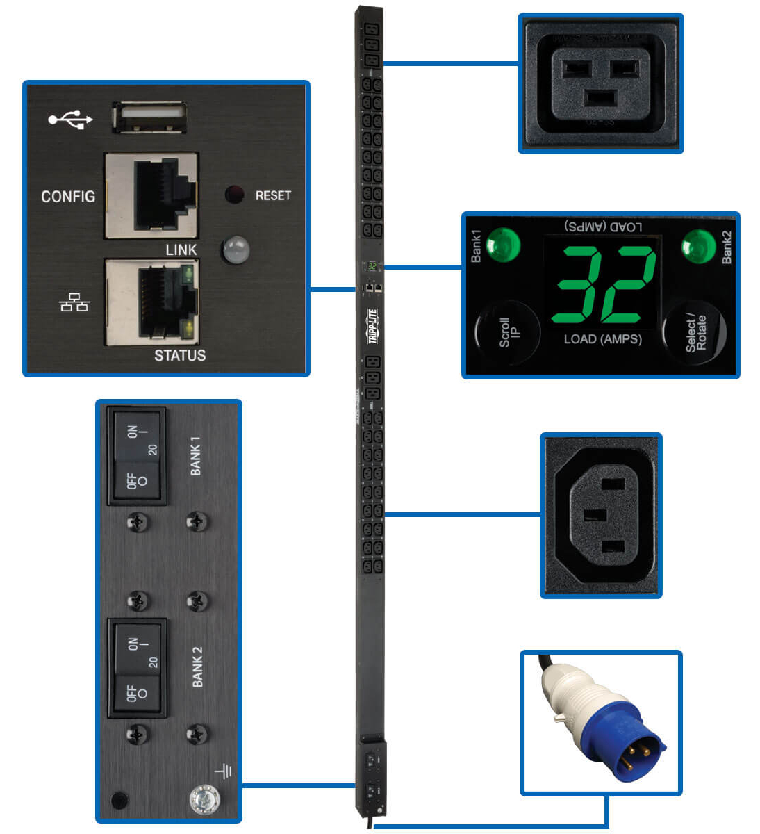 You Recently Viewed Tripp Lite PDUMNV32HV2LX 7.4kW Single-Phase Monitored PDU Image