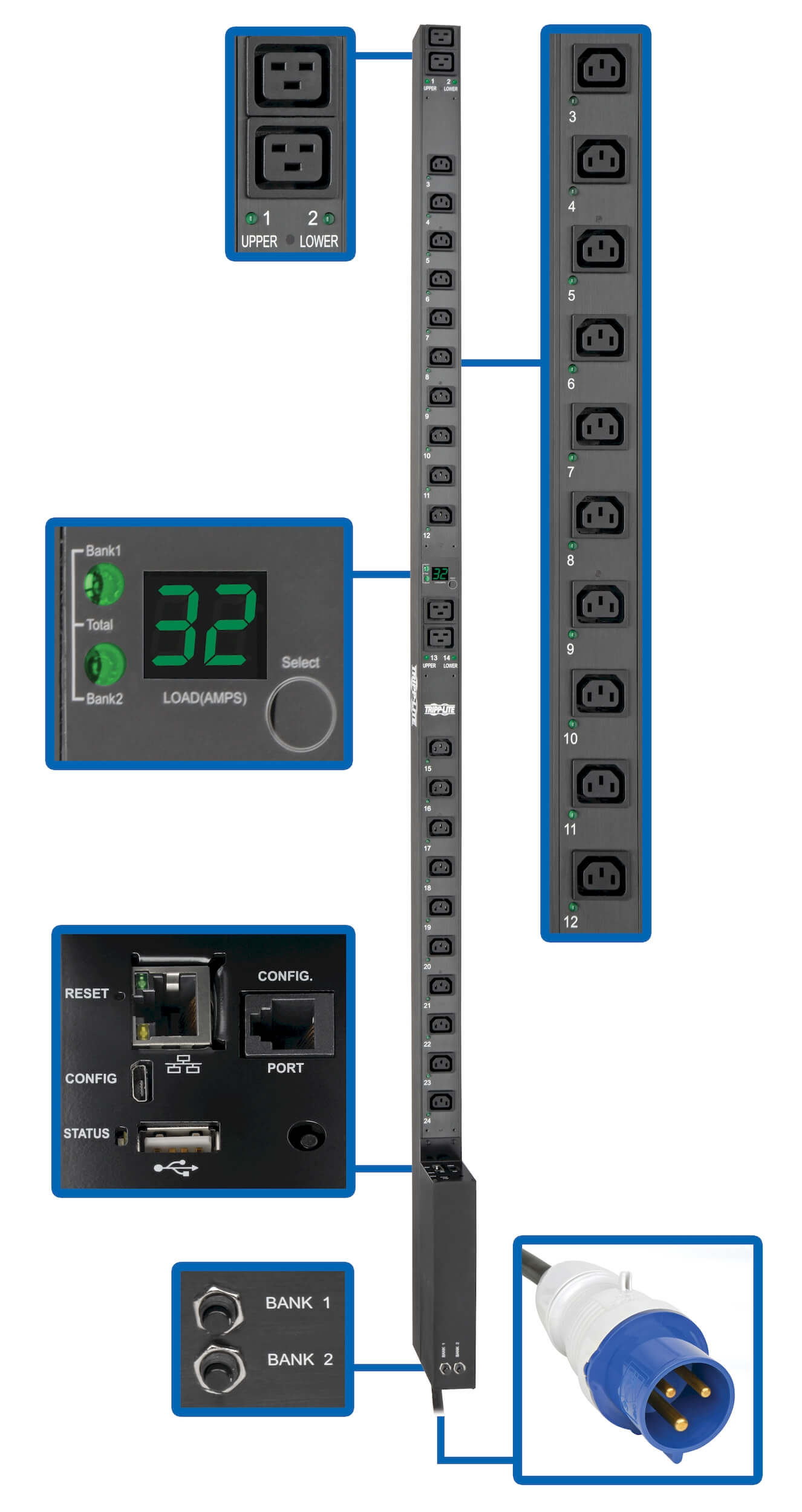 You Recently Viewed Tripp Lite PDUMV32HVNETLX 7.4kW Single-Phase Switched PDU Image