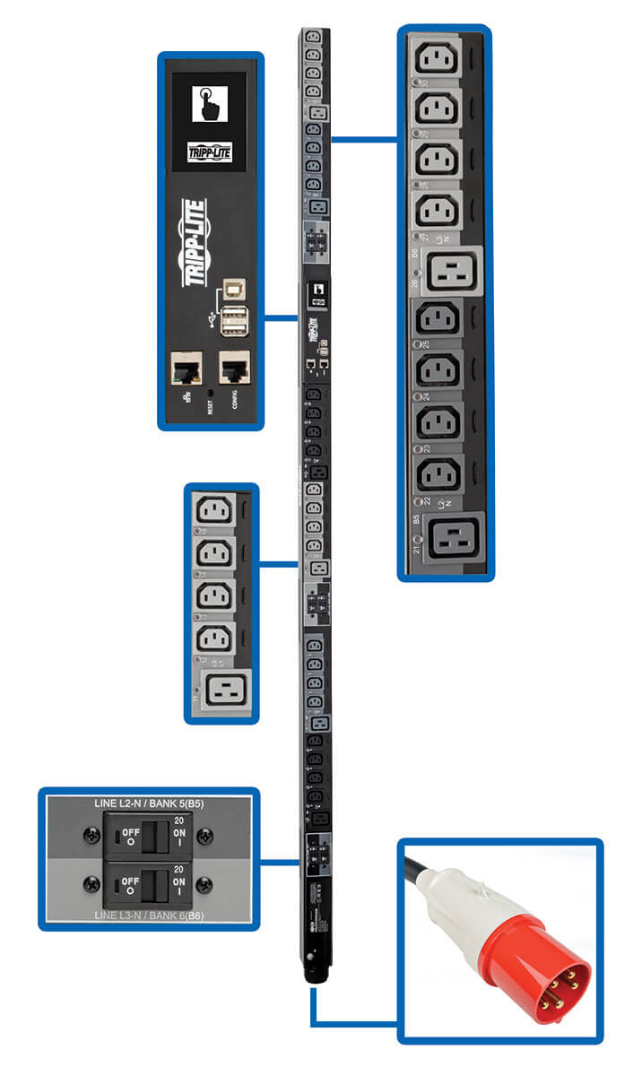 You Recently Viewed Tripp Lite PDU3XEVSR6G63B 27.7kW 3-Phase Switched PDU Image
