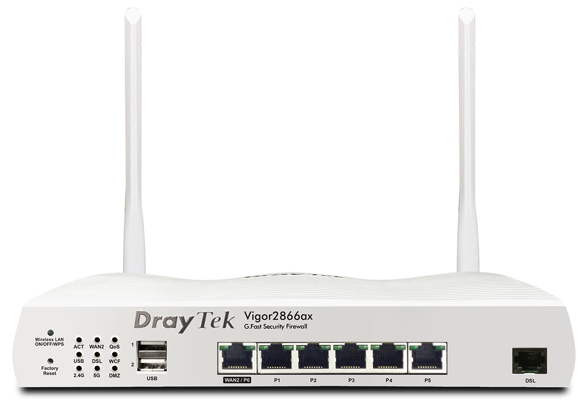 You Recently Viewed DrayTek V2866AX-K Vigor Wi-Fi 6 G.fast/DSL Ethernet Wireless Router Image