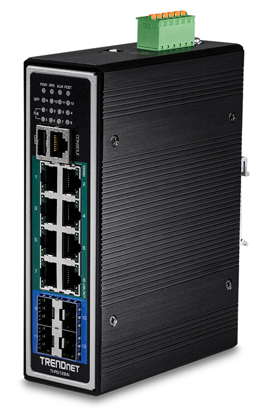 You Recently Viewed TRENDnet TI-PG1284i 12-Port Hardened Industrial Gigabit PoE+ Layer 2+ Managed DIN-Rail Switch Image