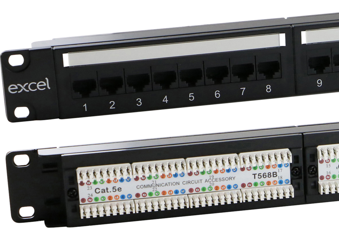 You Recently Viewed Excel Plus Cat5e Patch Panel - 24-port, 1U - Black Image