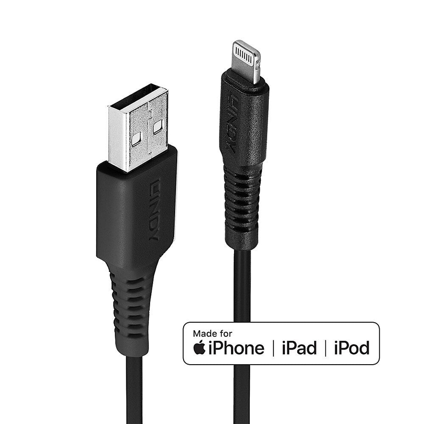 You Recently Viewed Lindy 31322 3m USB to Lightning Cable, Black Image