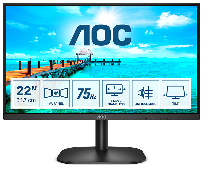 You Recently Viewed AOC B2 22B2H/EU 21.5in Full HD LED Display 1920 X 1080 Pixels Black Image