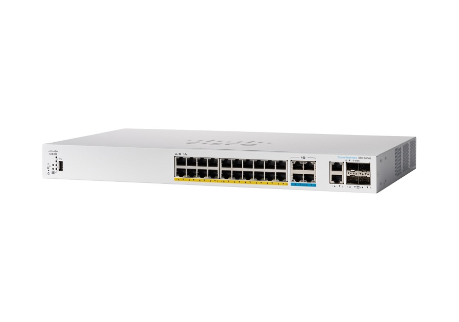 Cisco Business 350 CBS350-24MGP-4X 24 Ports Layer 3 PoE+ Gigabit Switch - 375 W PoE Budget