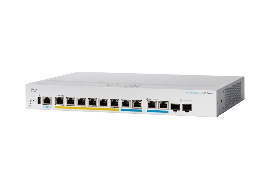 Cisco Business 350 CBS350-8MGP-2X 8 Ports Layer 3 PoE Switch - 124 W PoE Budget