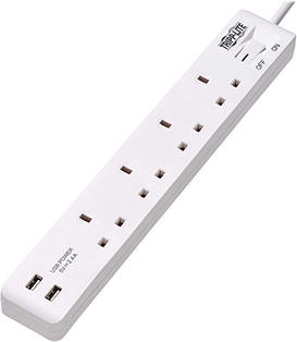 You Recently Viewed Tripp Lite PS4B18USBW 4-Outlet Power Strip with USB-A Charging Image