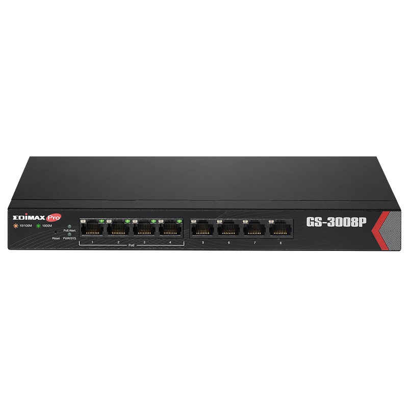 You Recently Viewed Edimax GS-3008P Long Range 8-Port Gigabit Web Managed Switch with 4 PoE+ Ports Image