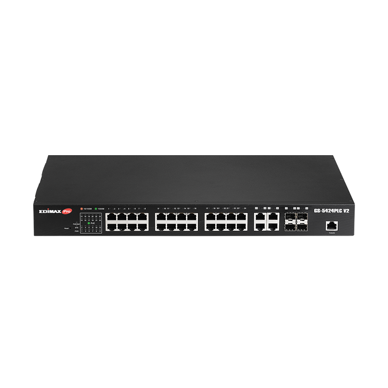 You Recently Viewed Edimax GS-5424PLC V2 Surveillance VLAN 28-Port Gigabit PoE+ Long Range Web Smart Switch Image