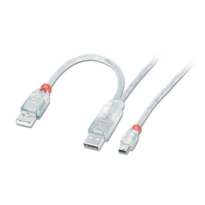 You Recently Viewed Lindy 31785 2m USB 2xType A to mini B USB 2 Dual Power Cable Image
