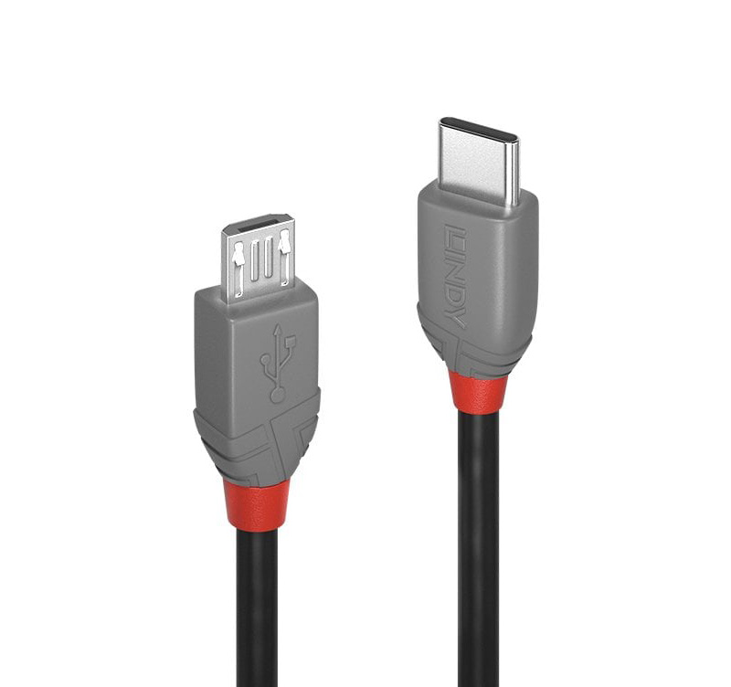 You Recently Viewed Lindy 36893 3m USB 2.0 Type C to Micro-B Cable, Anthra Line Image