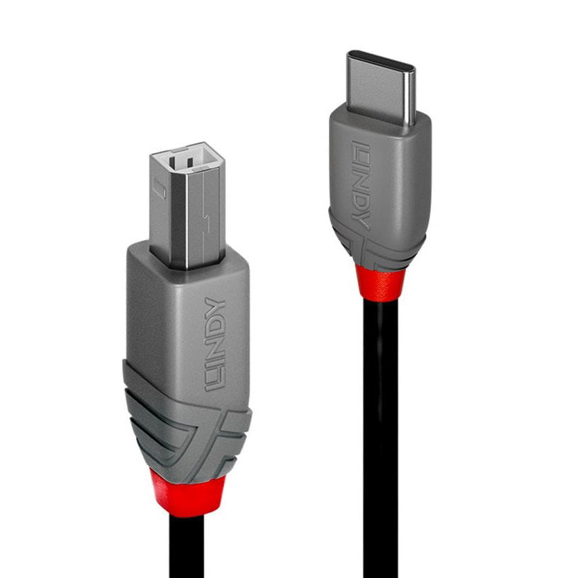 You Recently Viewed Lindy USB 2.0 Type C to B Cable, Anthra Line Image