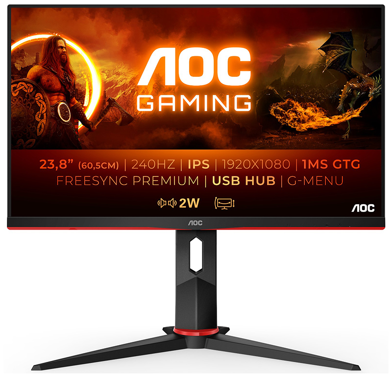 You Recently Viewed AOC G2 24G2ZU/BK 23.8in Full HD LED Display 1920 X 1080 Pixels Black, Red Image