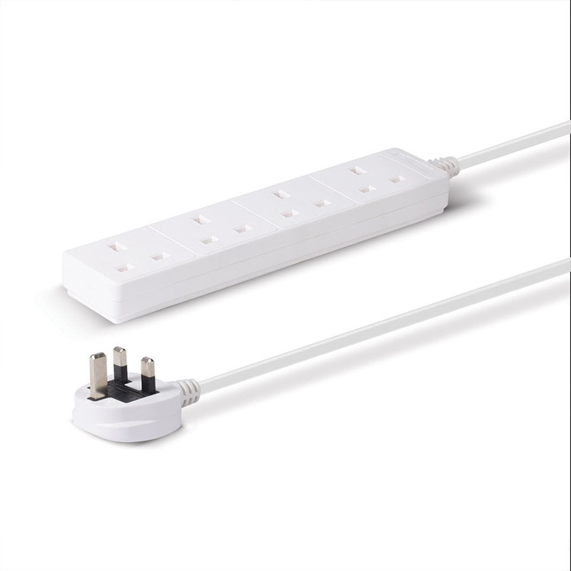 Lindy 70145 2m 4-Way UK Mains Power Extension, White