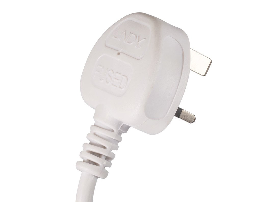 Lindy 30135 0.2m Single UK Mains Power Extension, White
