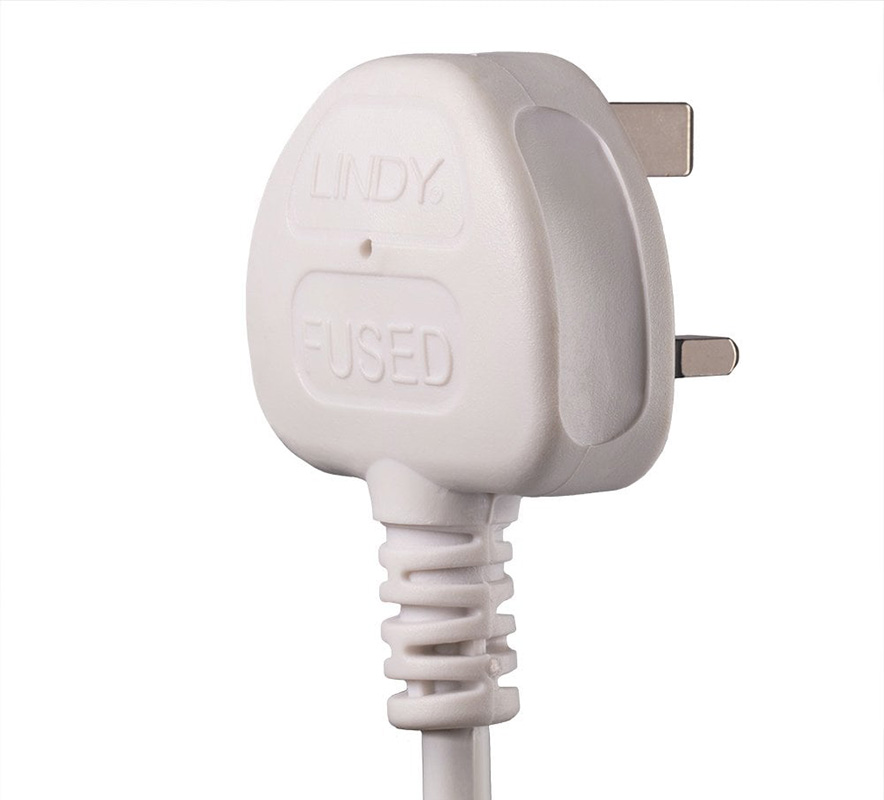 Lindy 30135 0.2m Single UK Mains Power Extension, White