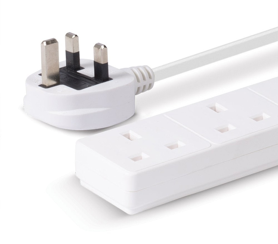 Lindy 6-Way UK Mains Power Extension, White