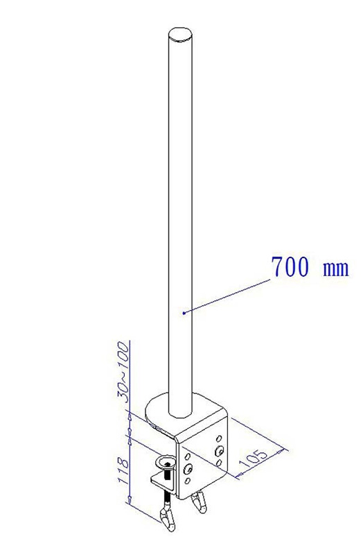 Lindy 40693 700mm Desk Clamp Pole