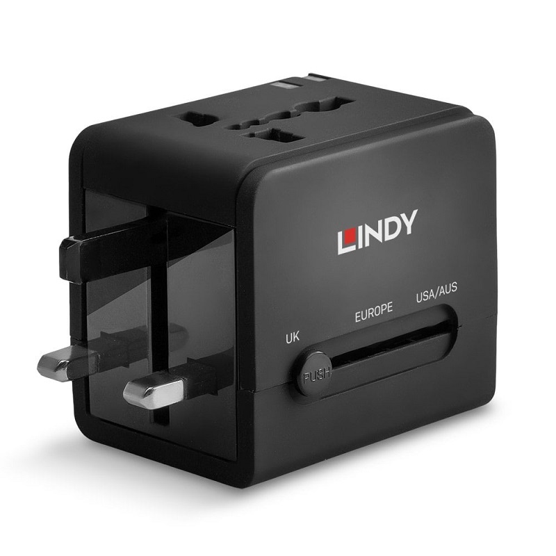 Lindy 73110 2 Port USB Type A Smart Travel Charger, 10.5W