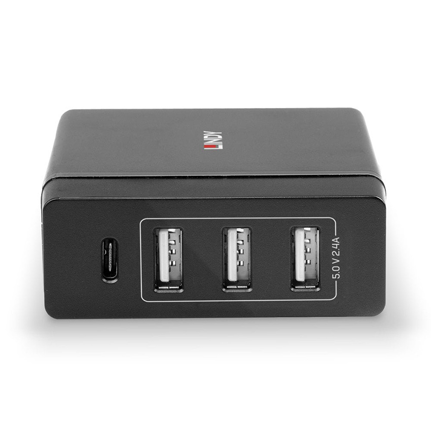 Lindy 73329 4 Port USB Type C and A Smart Charger, 72W