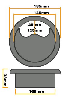 Circular Floor Cable Grommet - 169mm (6.7in)