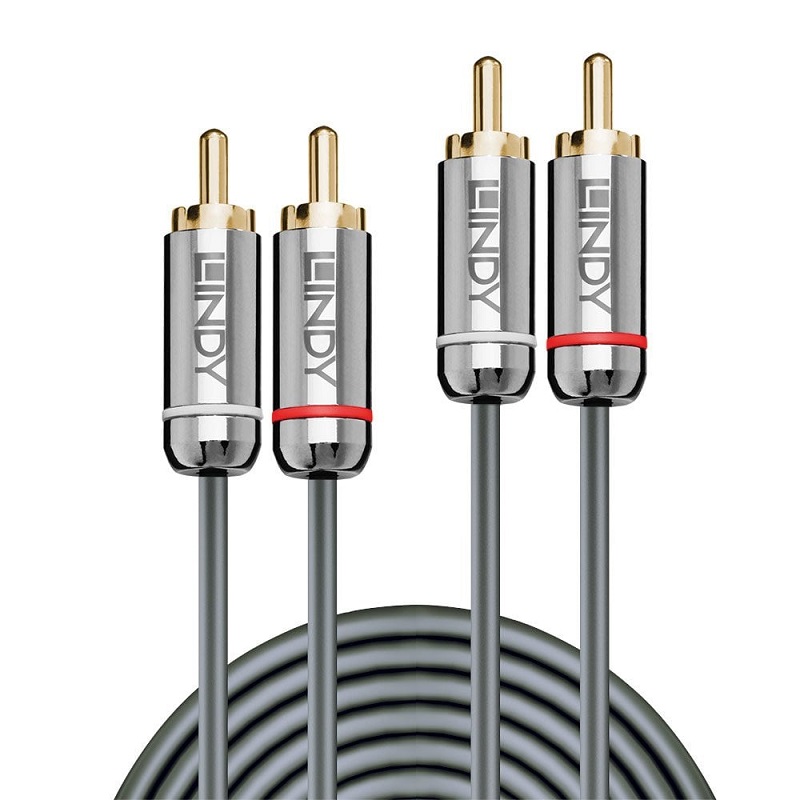 Lindy Dual Phono Audio Cable. Cromo Line
