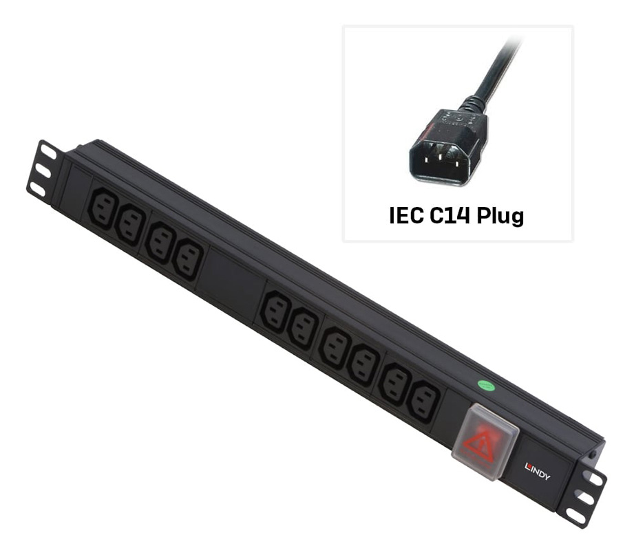 Lindy 1U IEC Horizontal PDU w/ IEC Mains Cable
