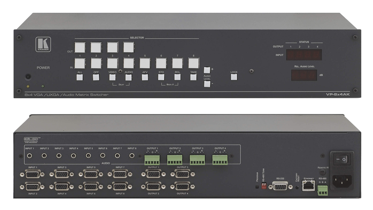 Kramer VP-8x4AK 8x4 Video Stereo Audio Matrix Switcher