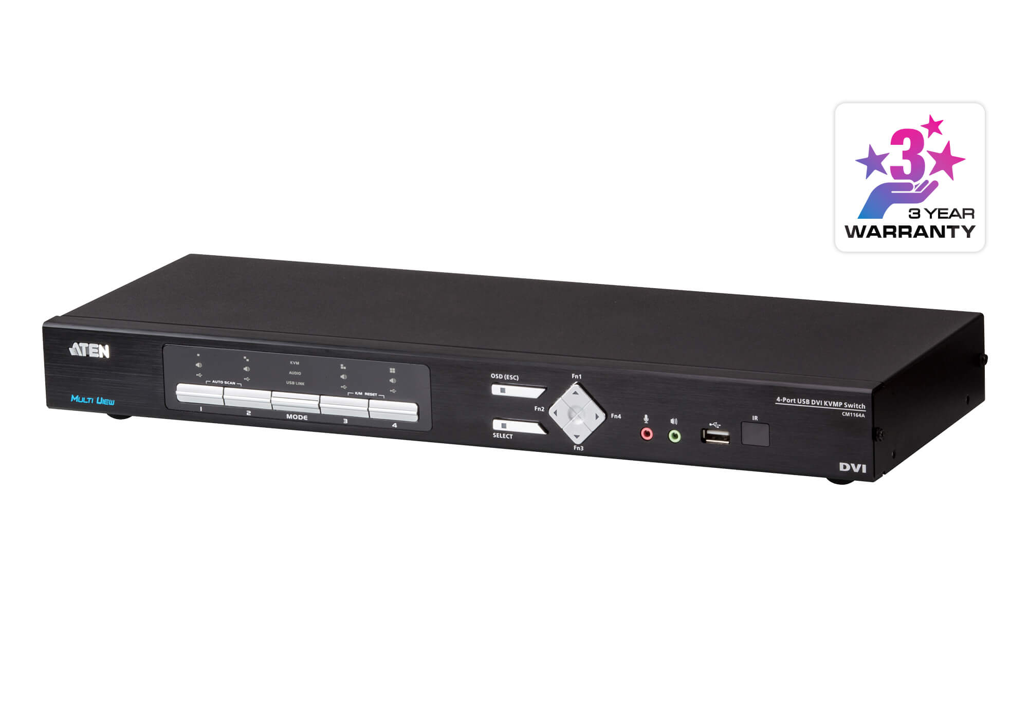 Aten CM1164A-AT-E 4-Port USB DVI Multi-View KVMP Switch