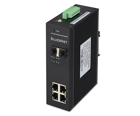 SilverNet SIL3204P-SFP Unmanaged 4 Port PoE+ Network Switch