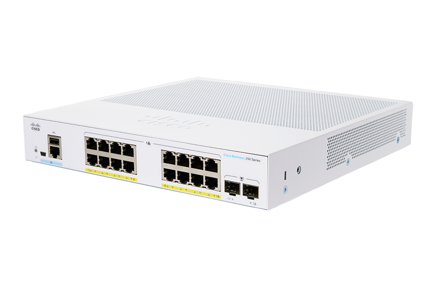 Cisco CBS250-16P-2G-UK 16-Port GE Smart Managed PoE Switch