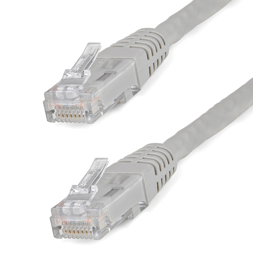StarTech C6PATCH50GR 50ft Cat6 Ethernet Cable - Grey CAT 6 Gigabit Ethernet Wire