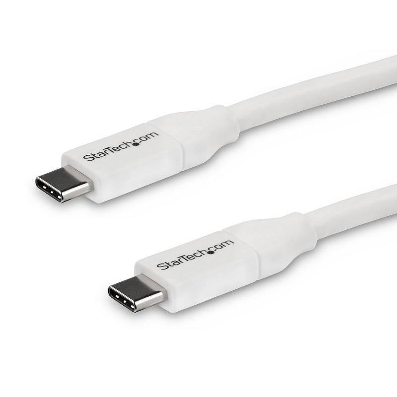 StarTech USB2C5C4MW 4m USB-C to USB-C Cable w/5A PD - M/M - White USB 2.0 USB-IF Certified