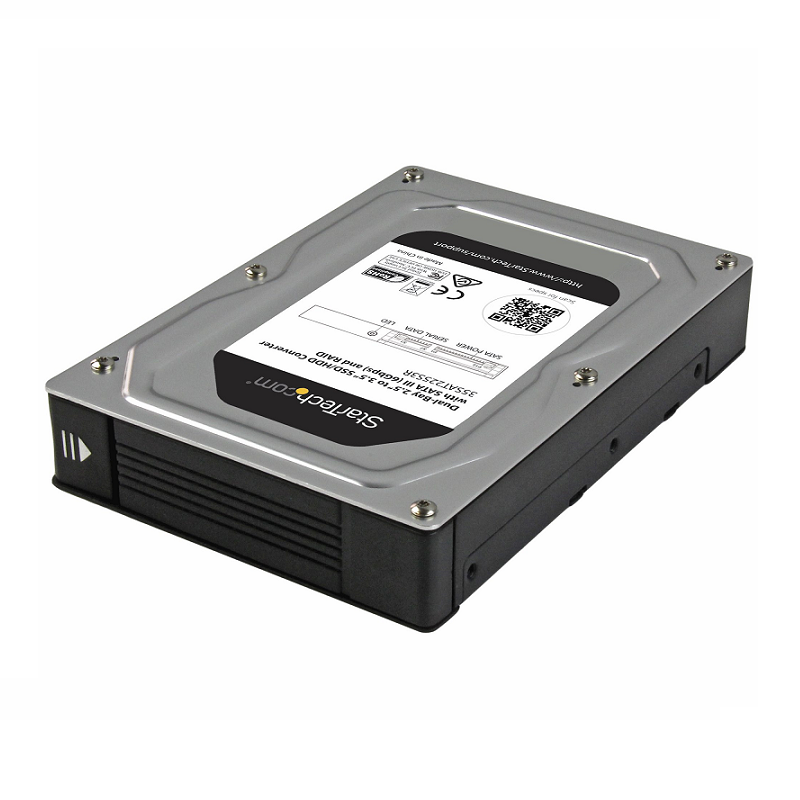 StarTech 35SAT225S3R Dual-Bay 2.5 inch to 3.5 inch SATA Hard Drive Adapter Enclosure with RAID