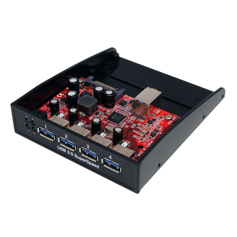 StarTech 35BAYUSB3S4 3.5in Black 4 Port Panel for Front Bay 
