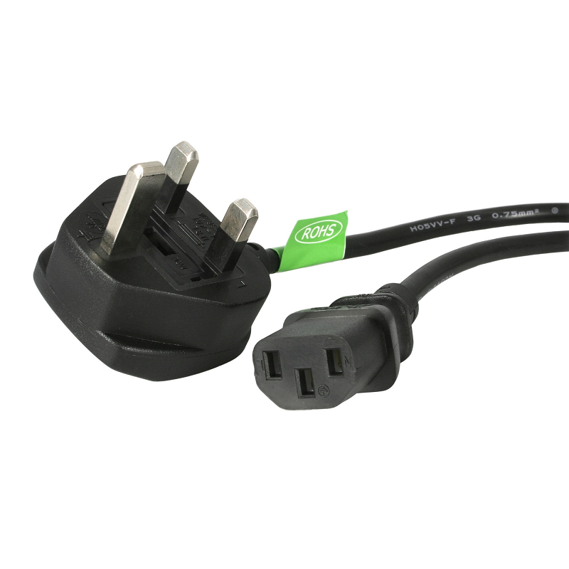 StarTech PXT101UK3M 3m UK Computer Power Cord - 3 Pin Mains Lead - C13 to BS-1363