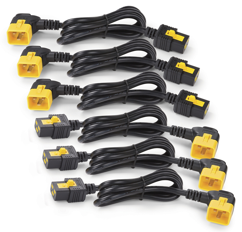 APC Power Cord Kit (6 ea) Locking C19 to C20 (90 Degree) 0.6m