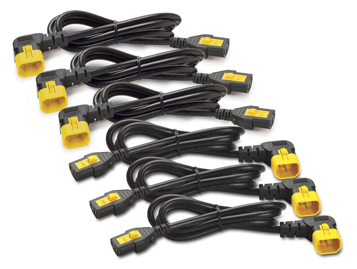 APC Power Cord Kit (6 ea), Locking, C13 to C14 (90 Degree), 0.6m  - AP8702R-WW